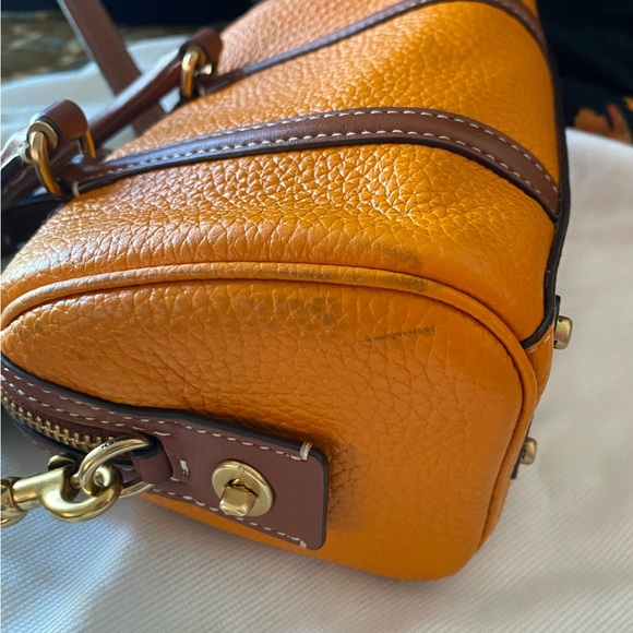 Coach Ruby Satchel 18 Color block Orange and Brown Leather Handbag - Picture 6 of 8